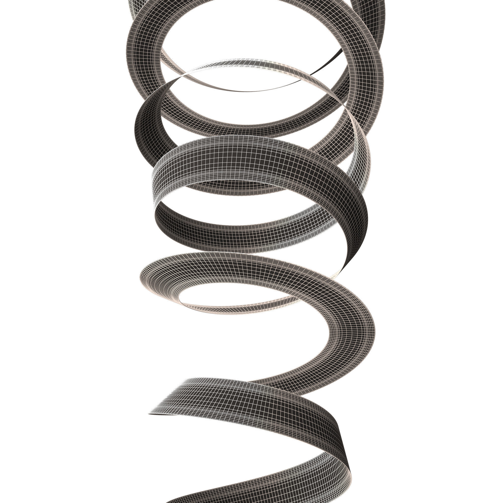 Curly Ribbon Low-poly 3D model_10