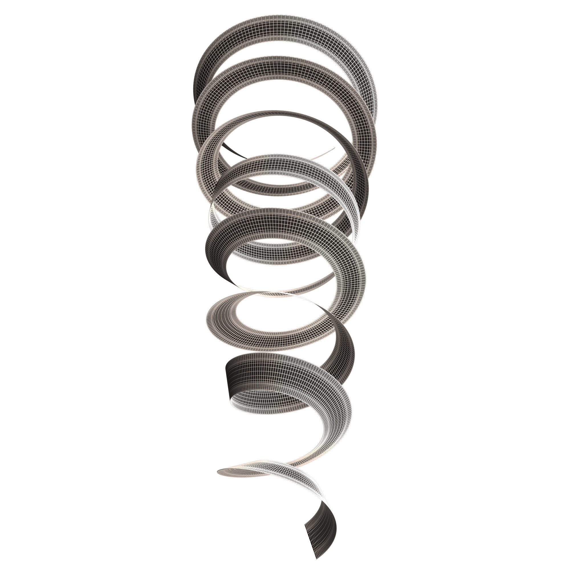 Curly Ribbon Low-poly 3D model_9