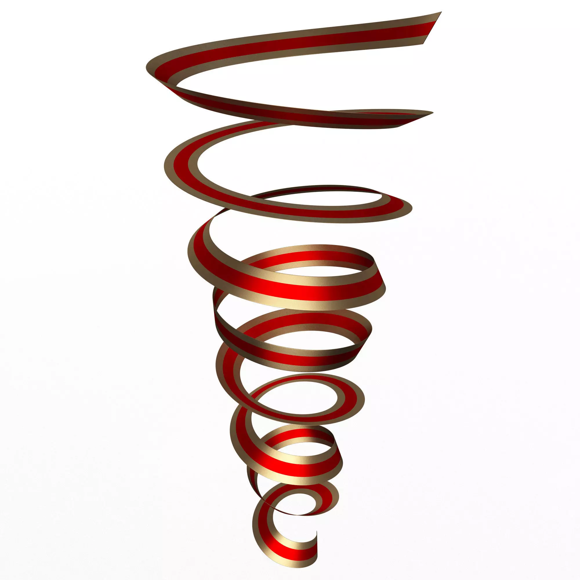 Curly Ribbon Low-poly 3D model_0