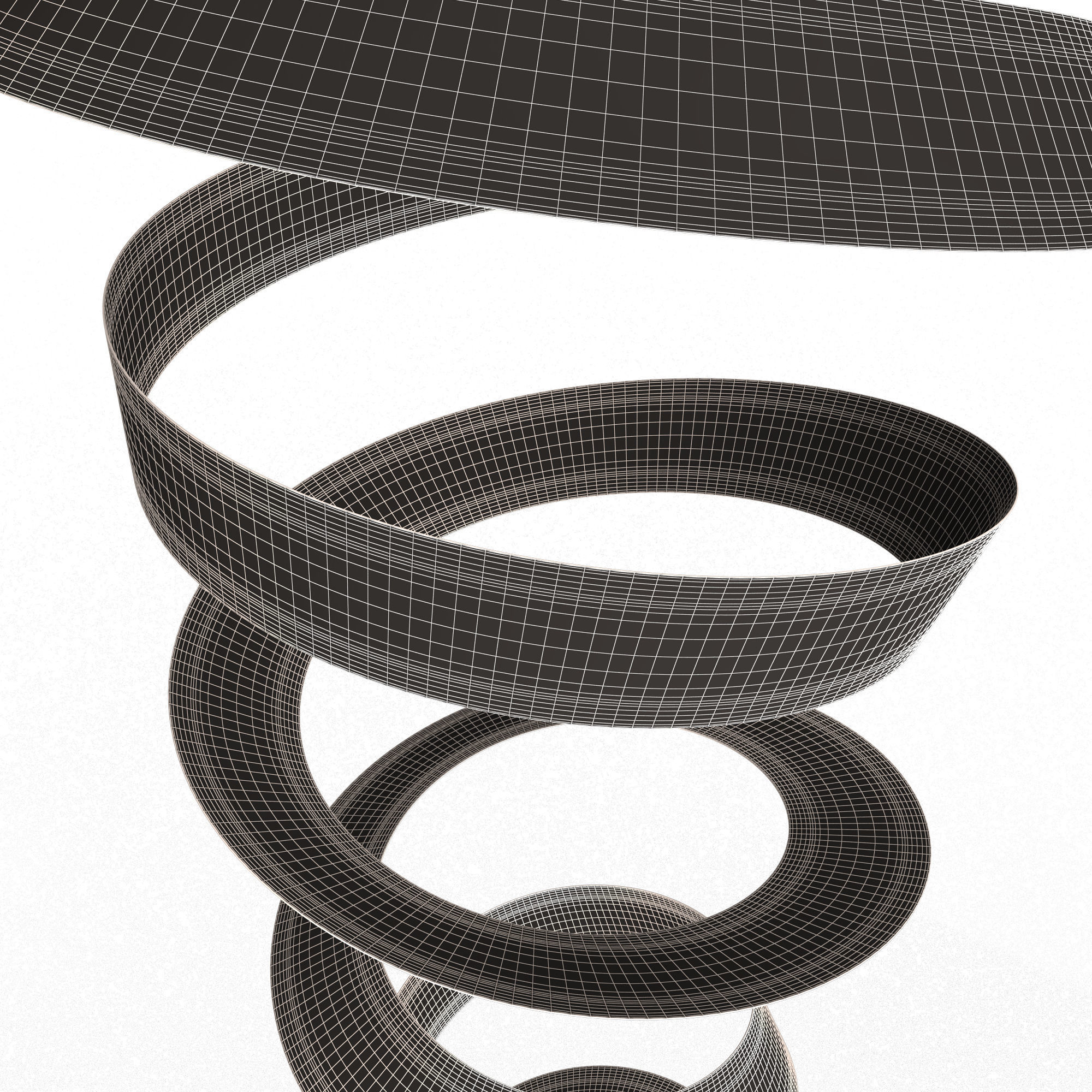 Curly Ribbon Low-poly 3D model_7