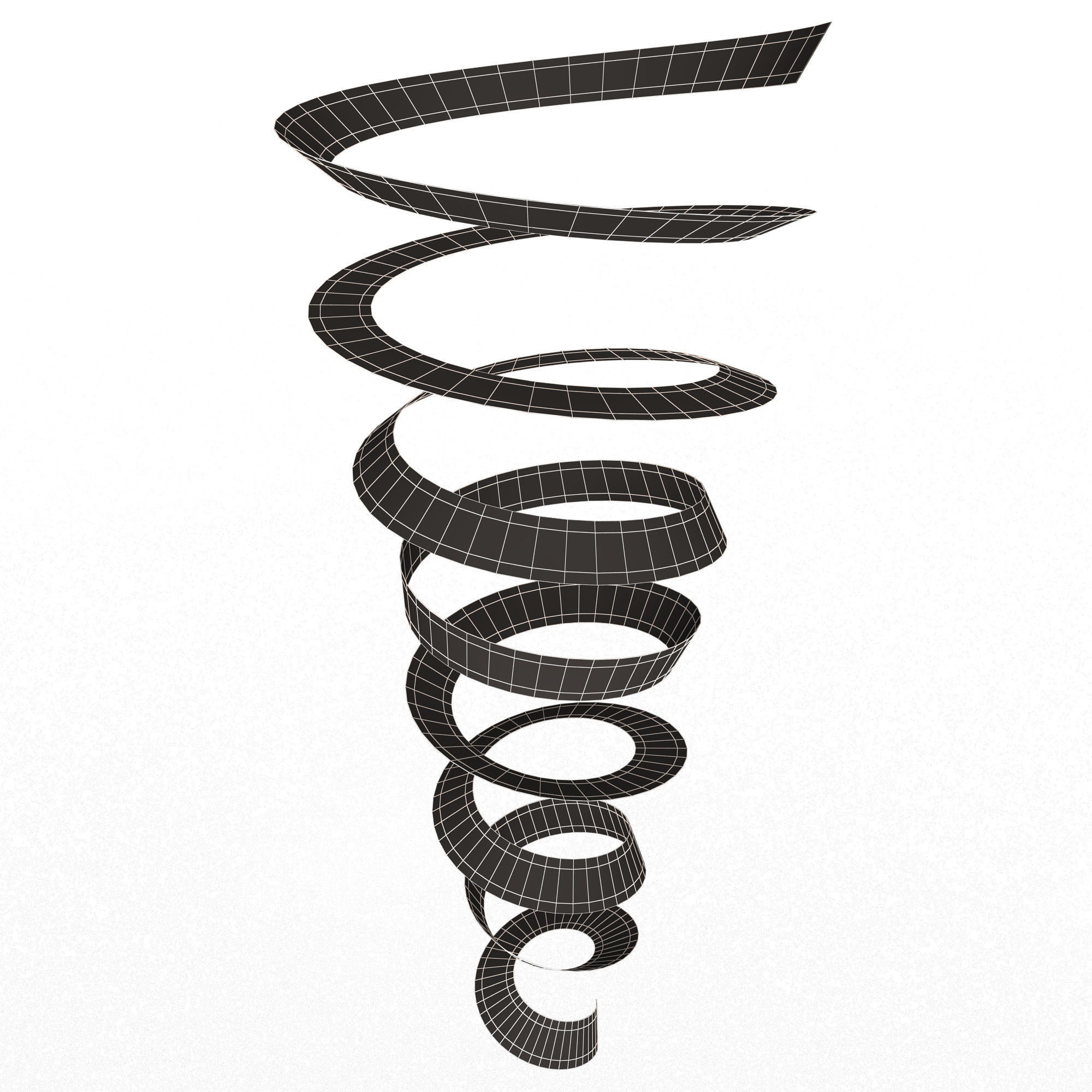 Curly Ribbon Low-poly 3D model_12