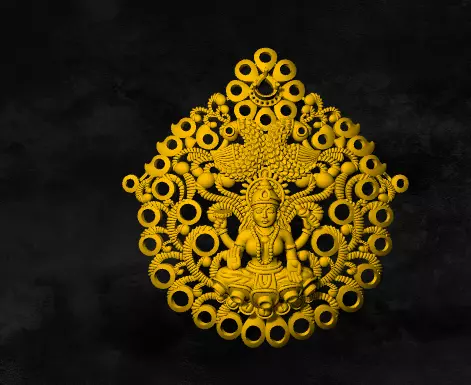 lakshmi locket 3D print model_0