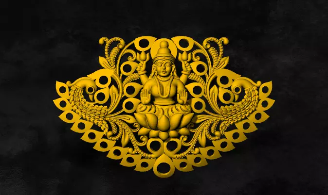 lakshmi locket 3D print model_0