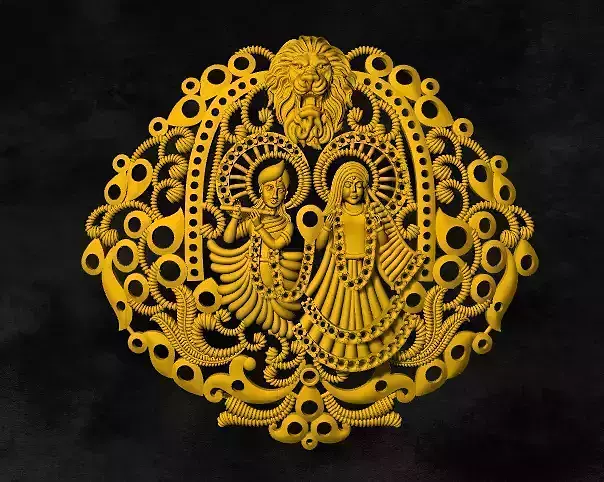 radha krishna locket