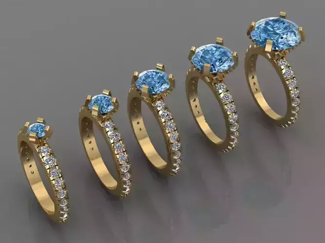 Ring 3D Print 3D print model 3D print model amethyst engagement