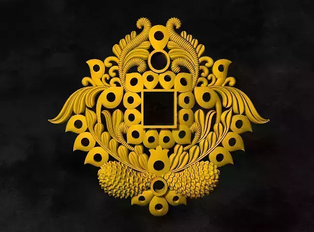 locket ornate gold design