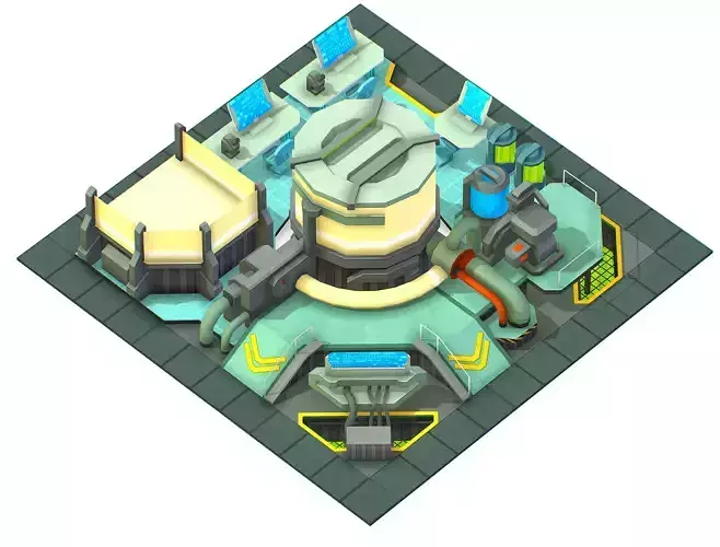 isometrical Underground Chemical Lab Room 3