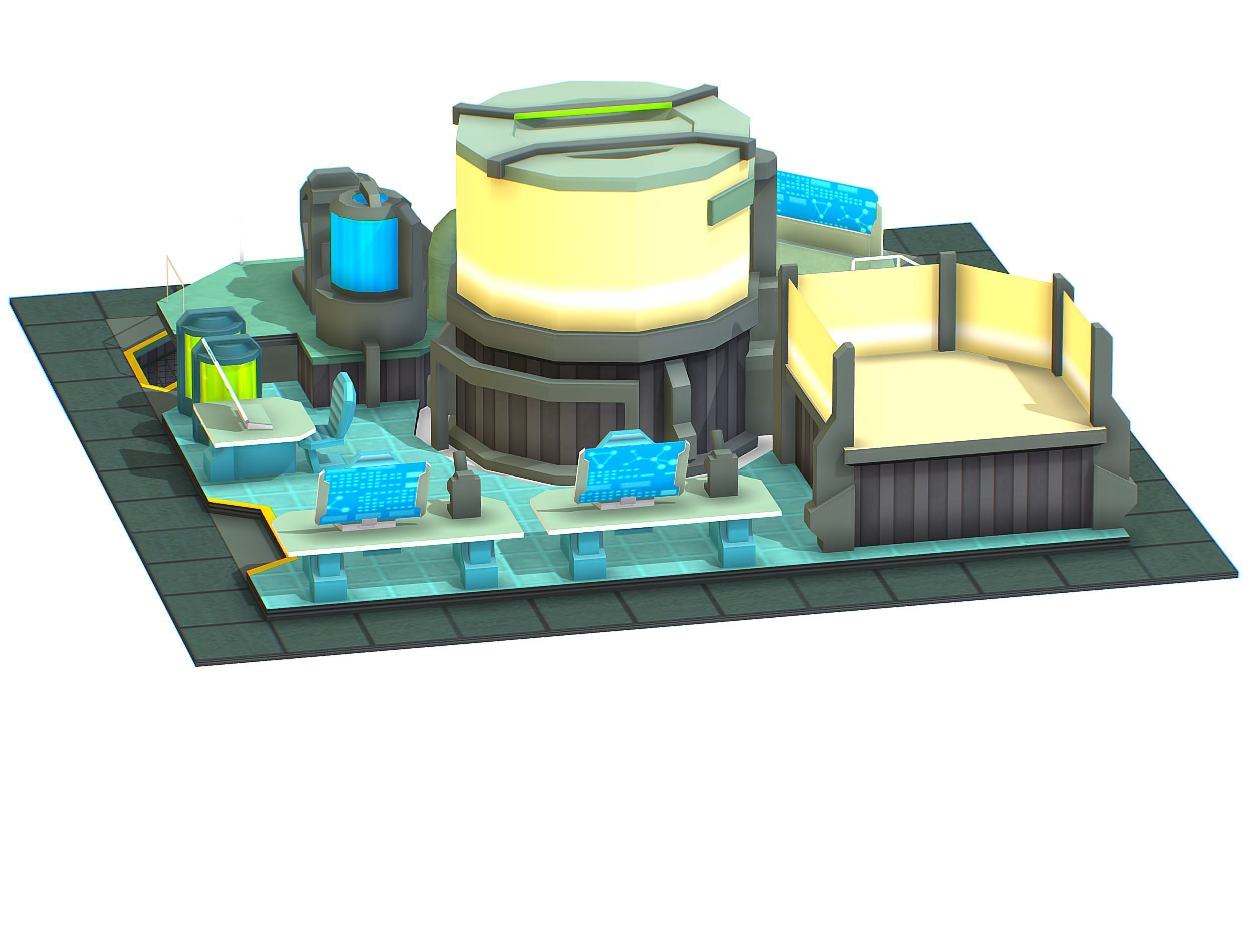 isometrical Underground Chemical Lab Room 3 Low-poly 3D model_7