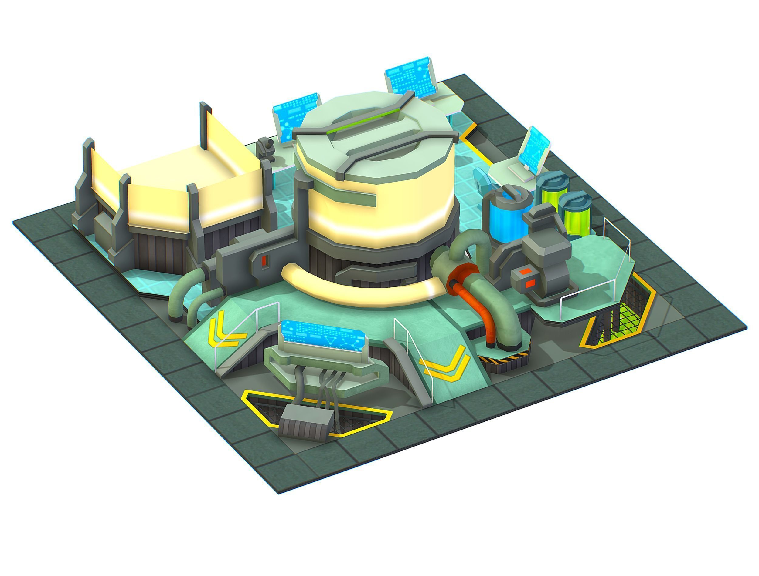 isometrical Underground Chemical Lab Room 3 Low-poly 3D model_12