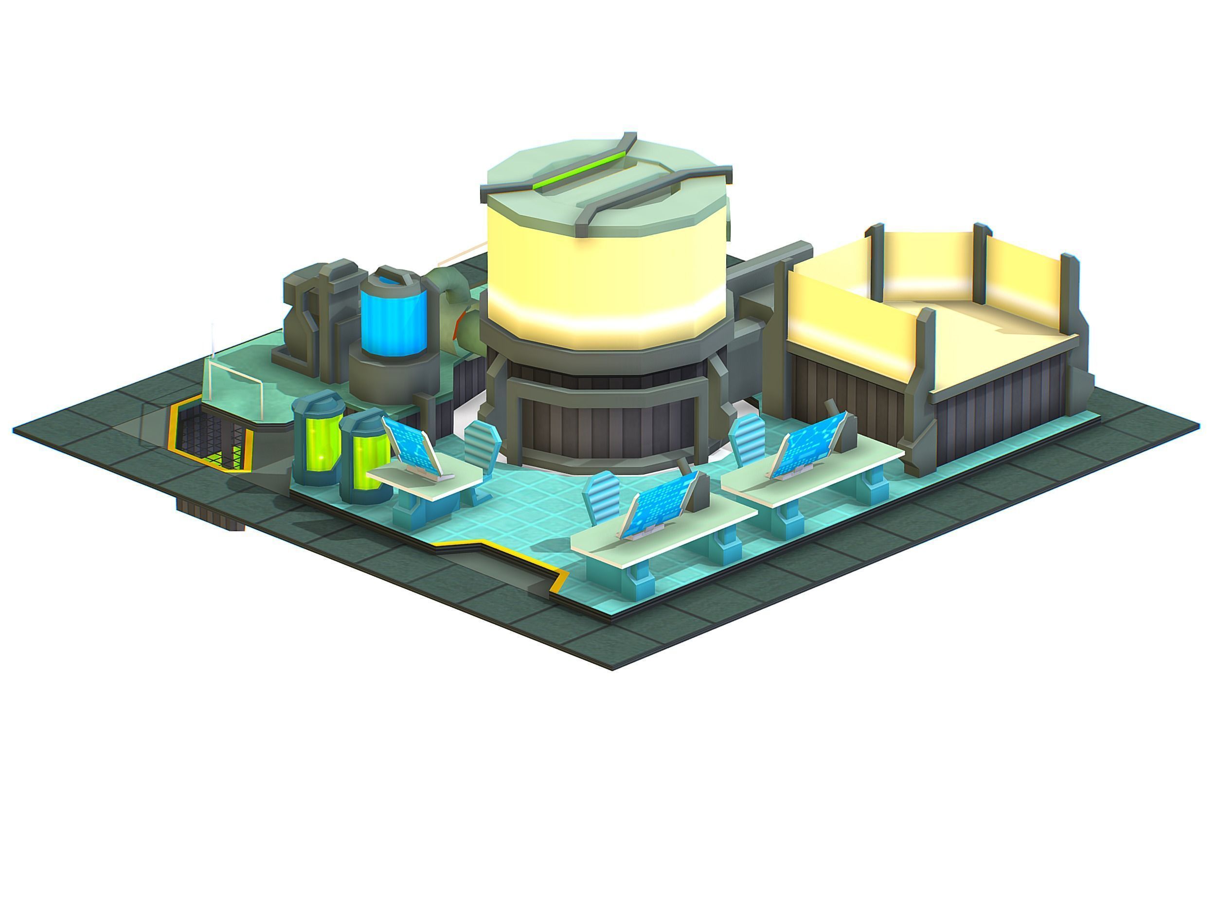 isometrical Underground Chemical Lab Room 3 Low-poly 3D model_6