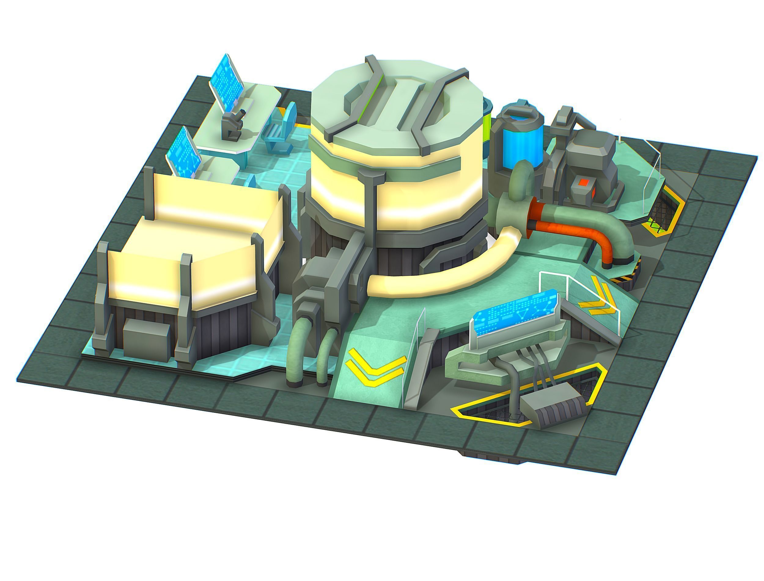 isometrical Underground Chemical Lab Room 3 Low-poly 3D model_11
