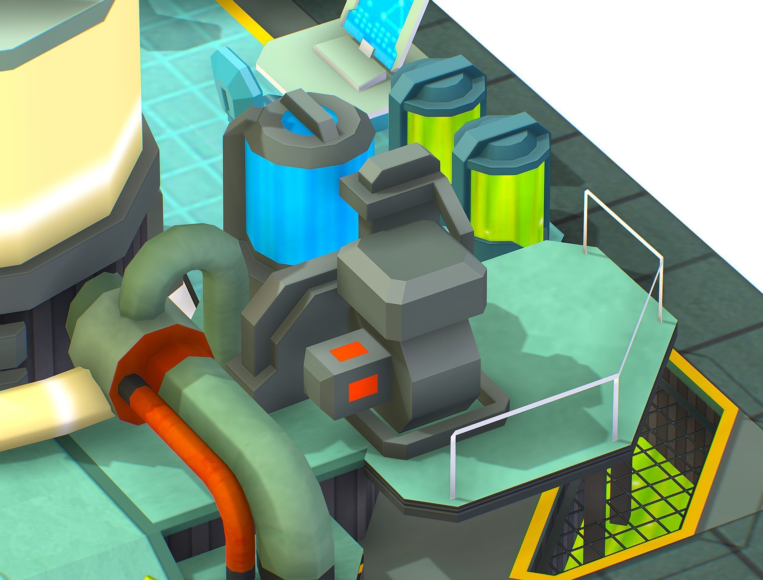 isometrical Underground Chemical Lab Room 3 Low-poly 3D model_13