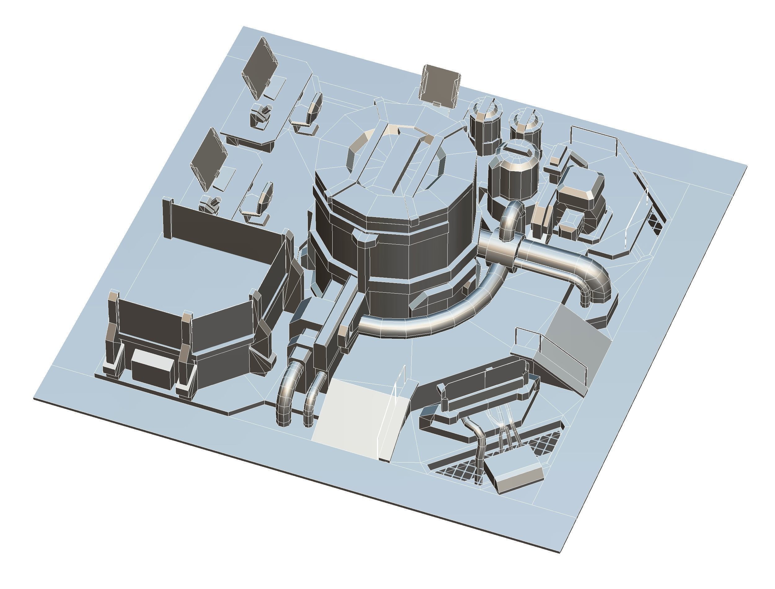 isometrical Underground Chemical Lab Room 3 Low-poly 3D model_19