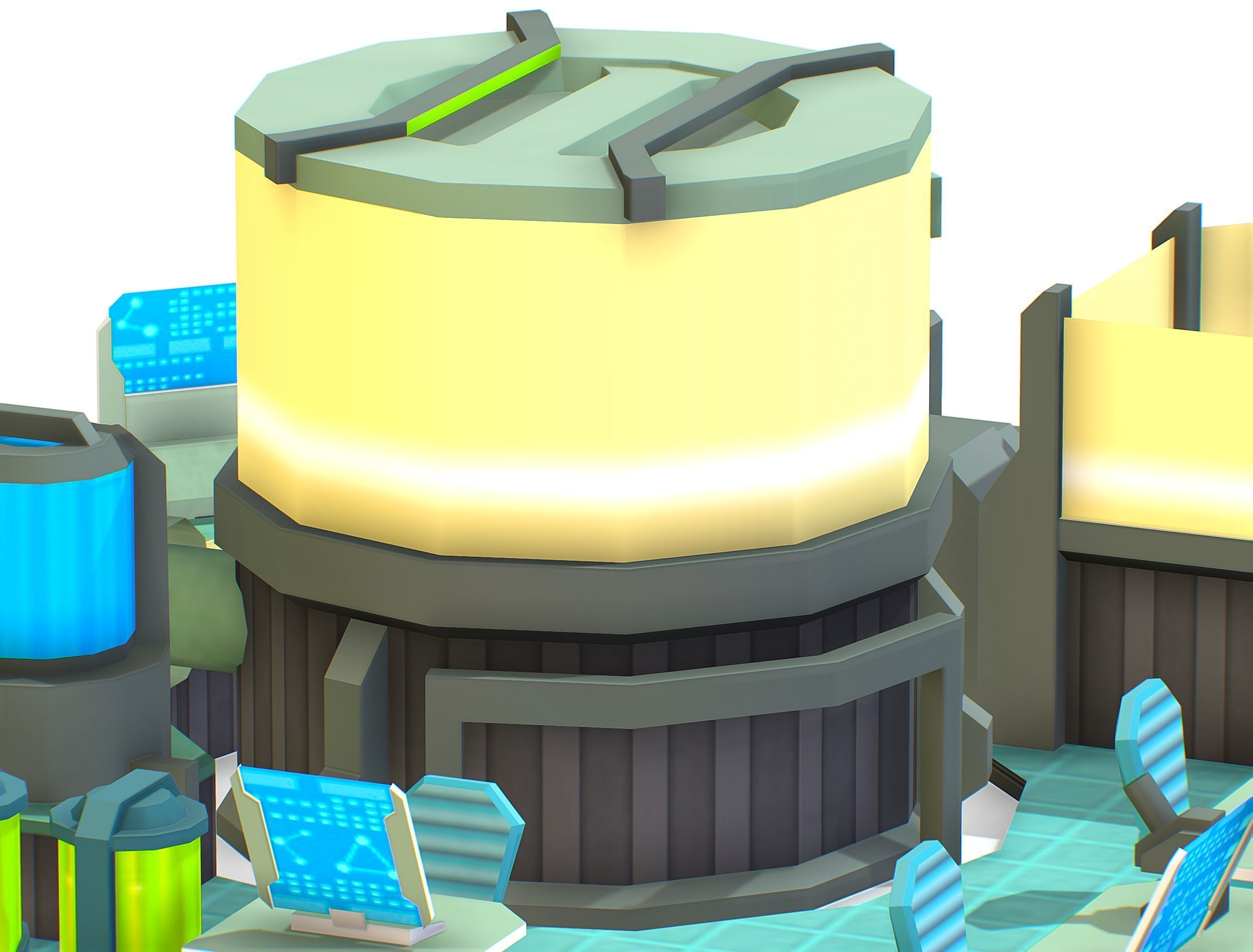 isometrical Underground Chemical Lab Room 3 Low-poly 3D model_15