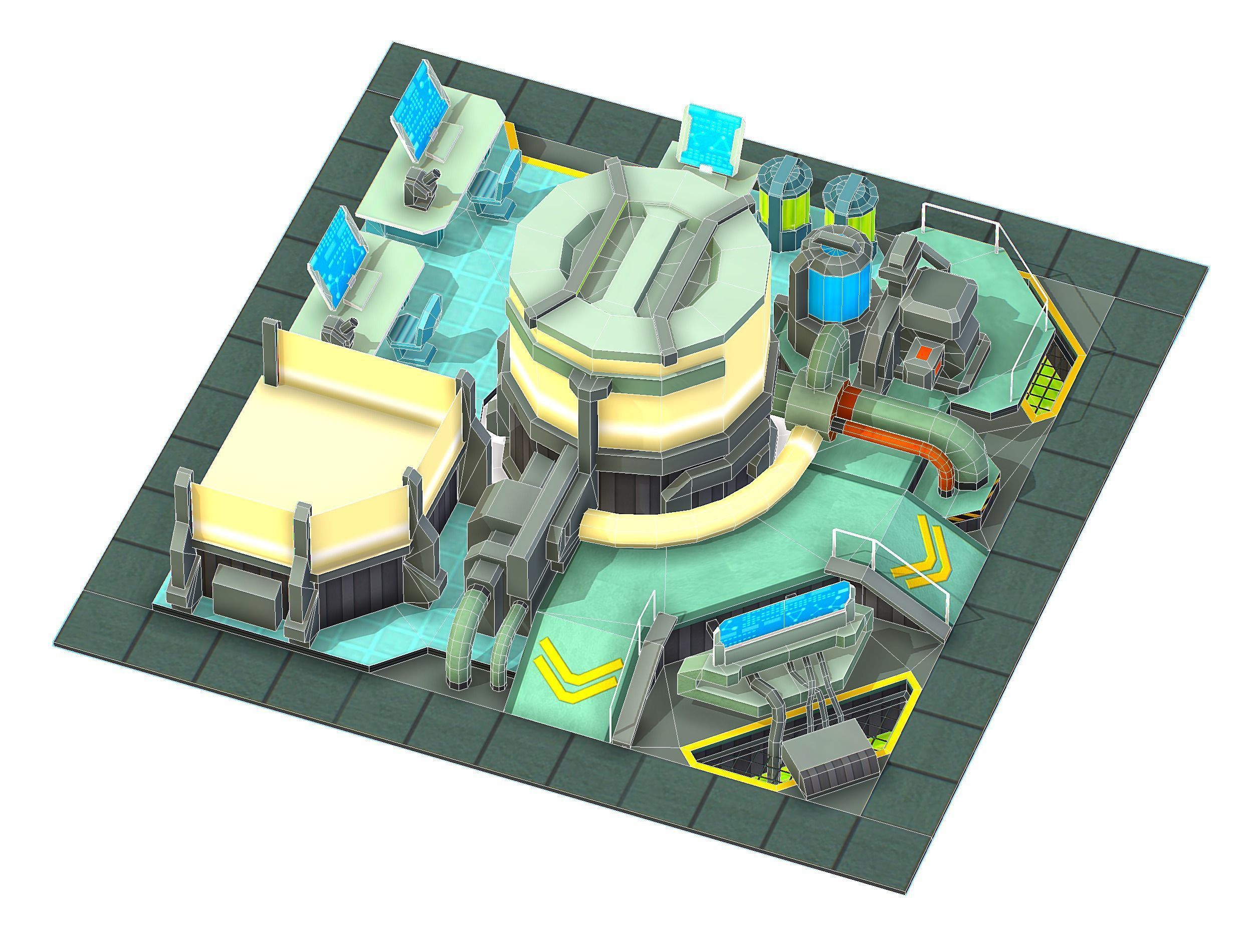 isometrical Underground Chemical Lab Room 3 Low-poly 3D model_18