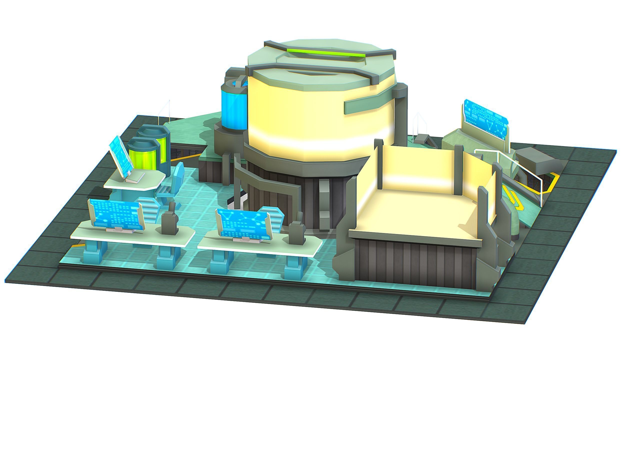 isometrical Underground Chemical Lab Room 3 Low-poly 3D model_8