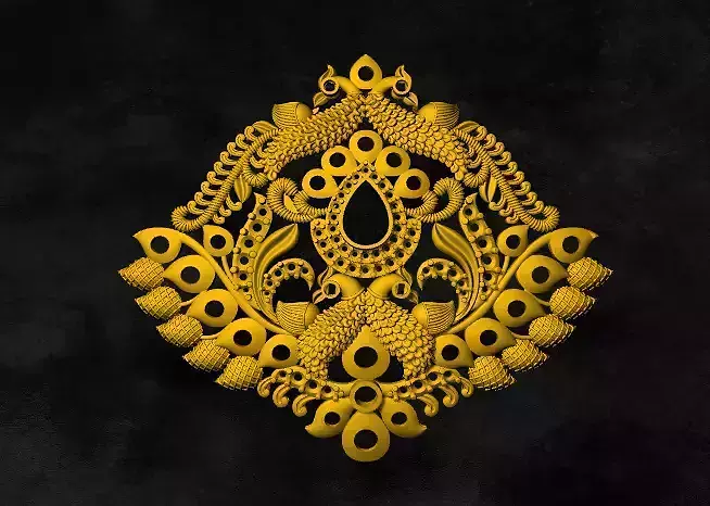 locket ornate gold design