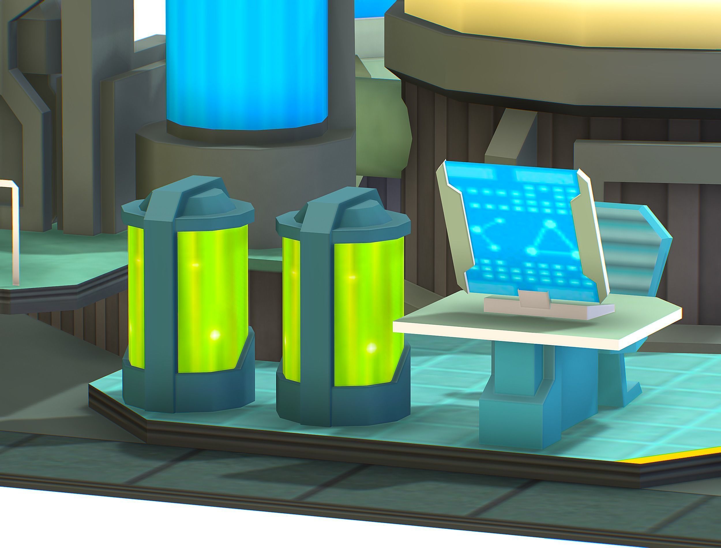 isometrical Underground Chemical Lab Room All  Low-poly 3D model_18