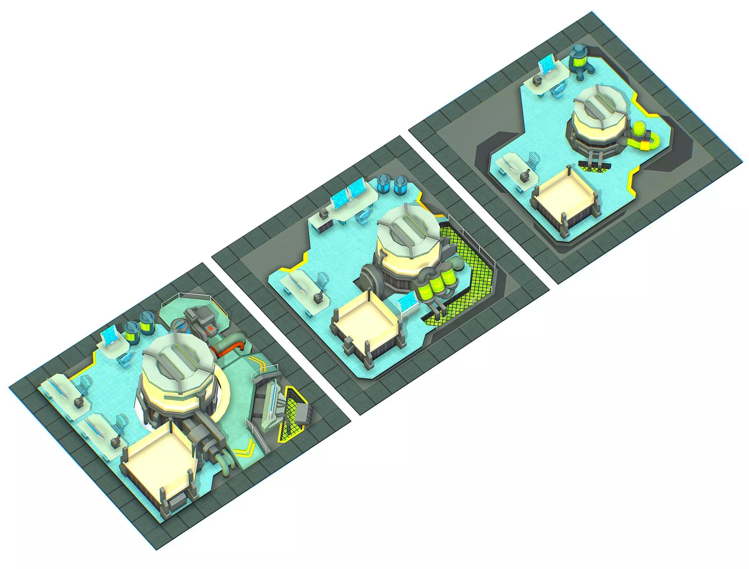 isometrical Underground Chemical Lab Room All  Low-poly 3D model_0