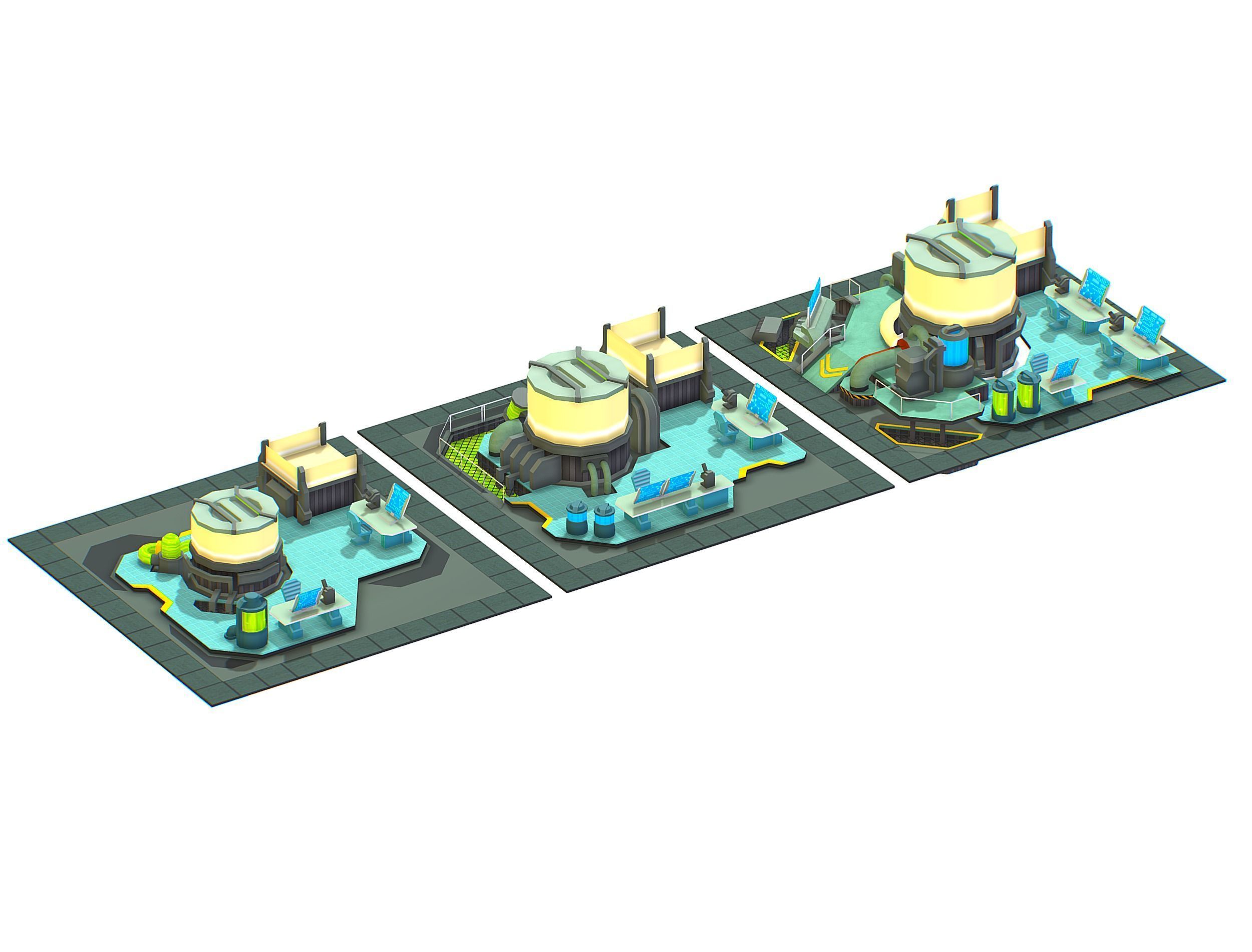 isometrical Underground Chemical Lab Room All  Low-poly 3D model_9