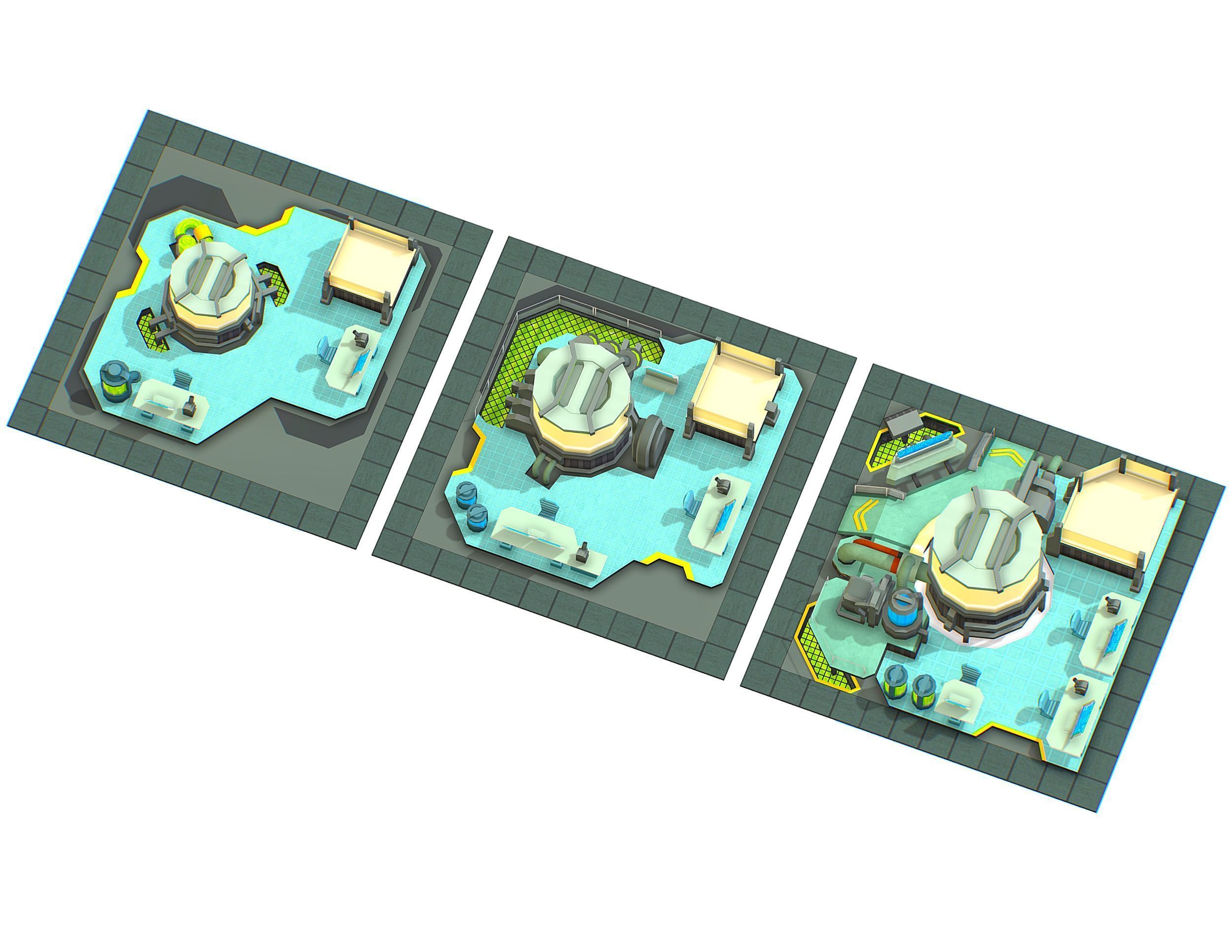 isometrical Underground Chemical Lab Room All  Low-poly 3D model_4