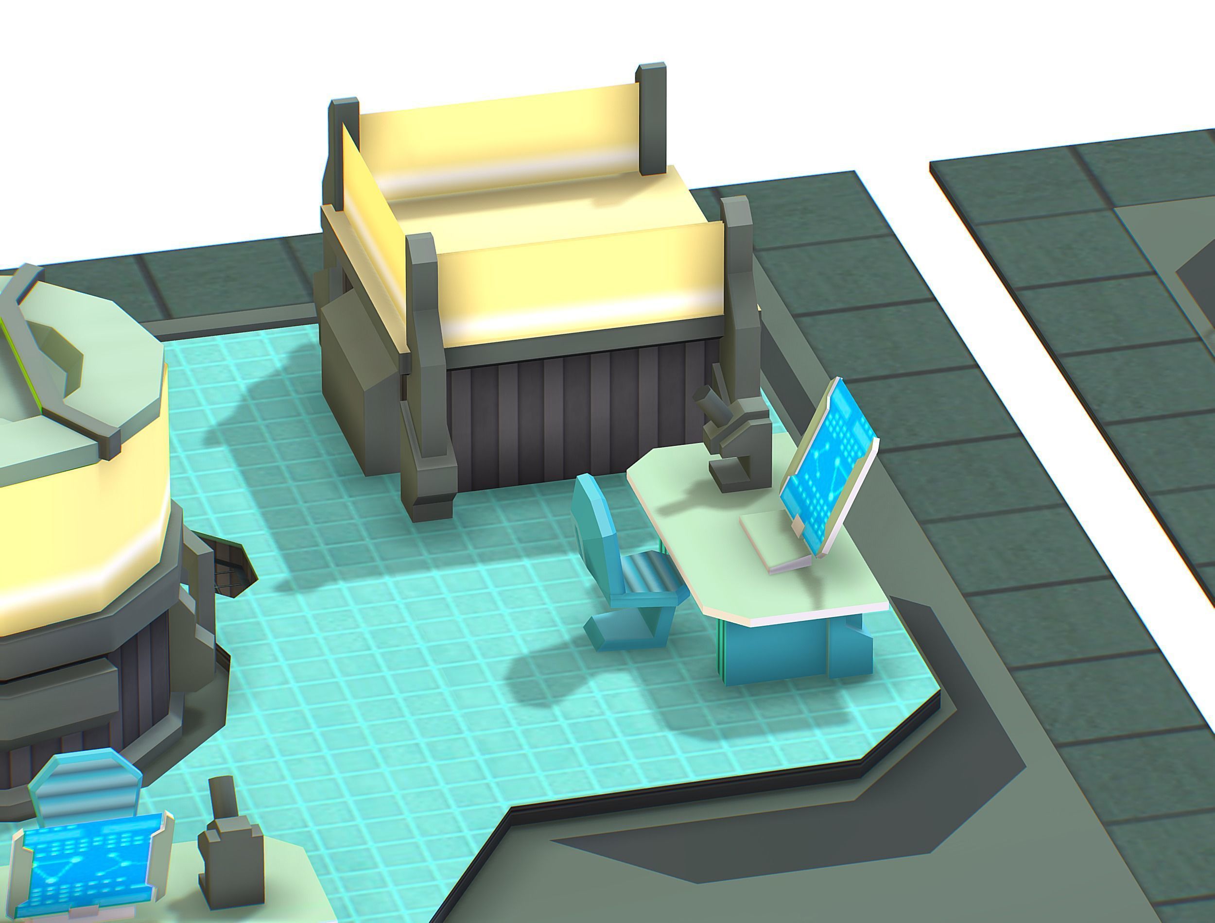 isometrical Underground Chemical Lab Room All  Low-poly 3D model_14