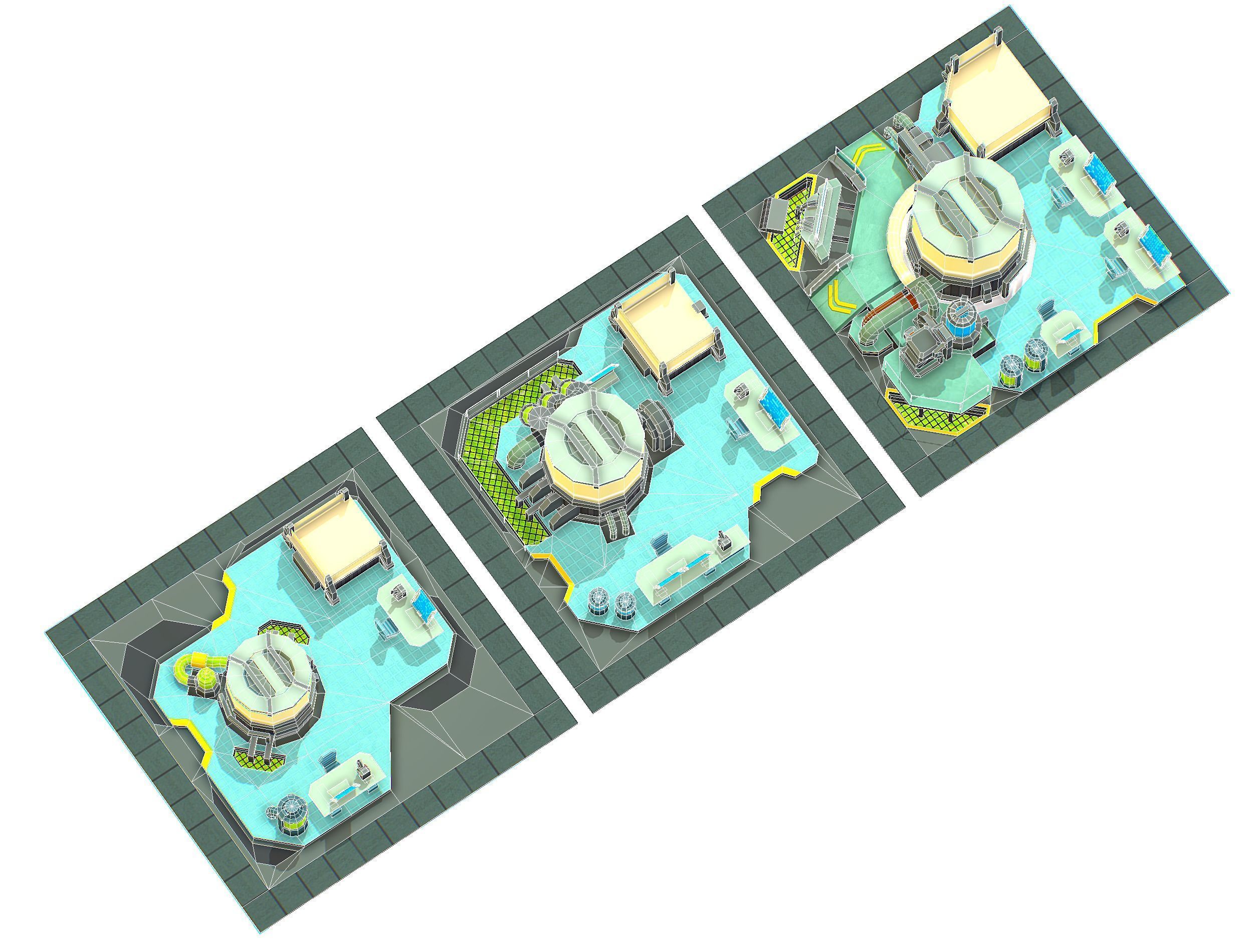 isometrical Underground Chemical Lab Room All  Low-poly 3D model_22