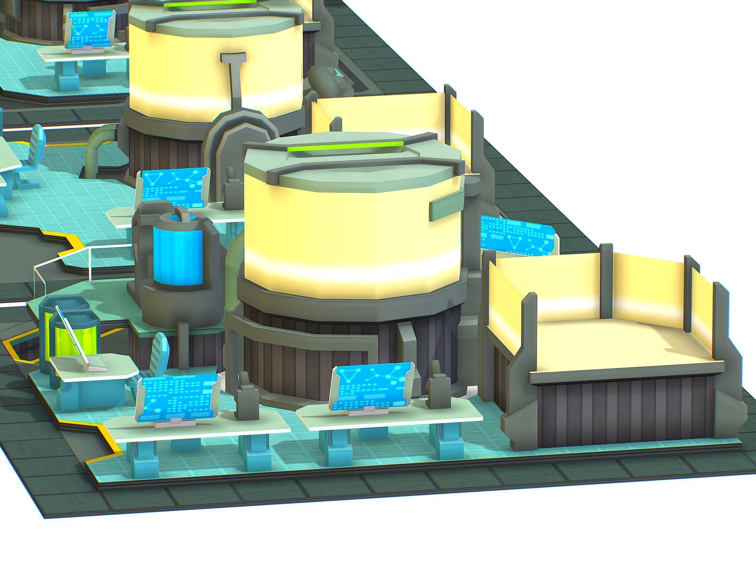 isometrical Underground Chemical Lab Room All  Low-poly 3D model_17