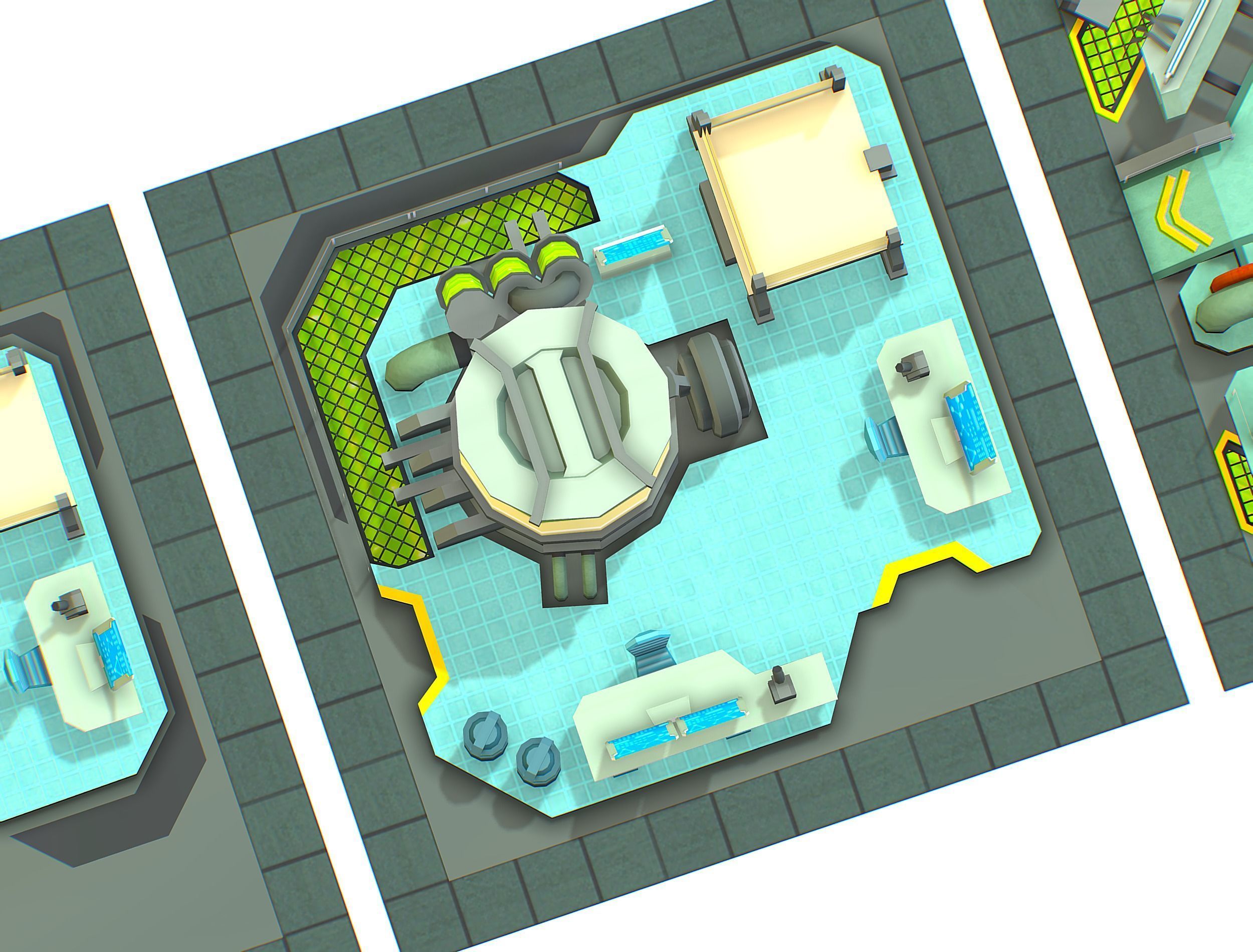 isometrical Underground Chemical Lab Room All  Low-poly 3D model_20