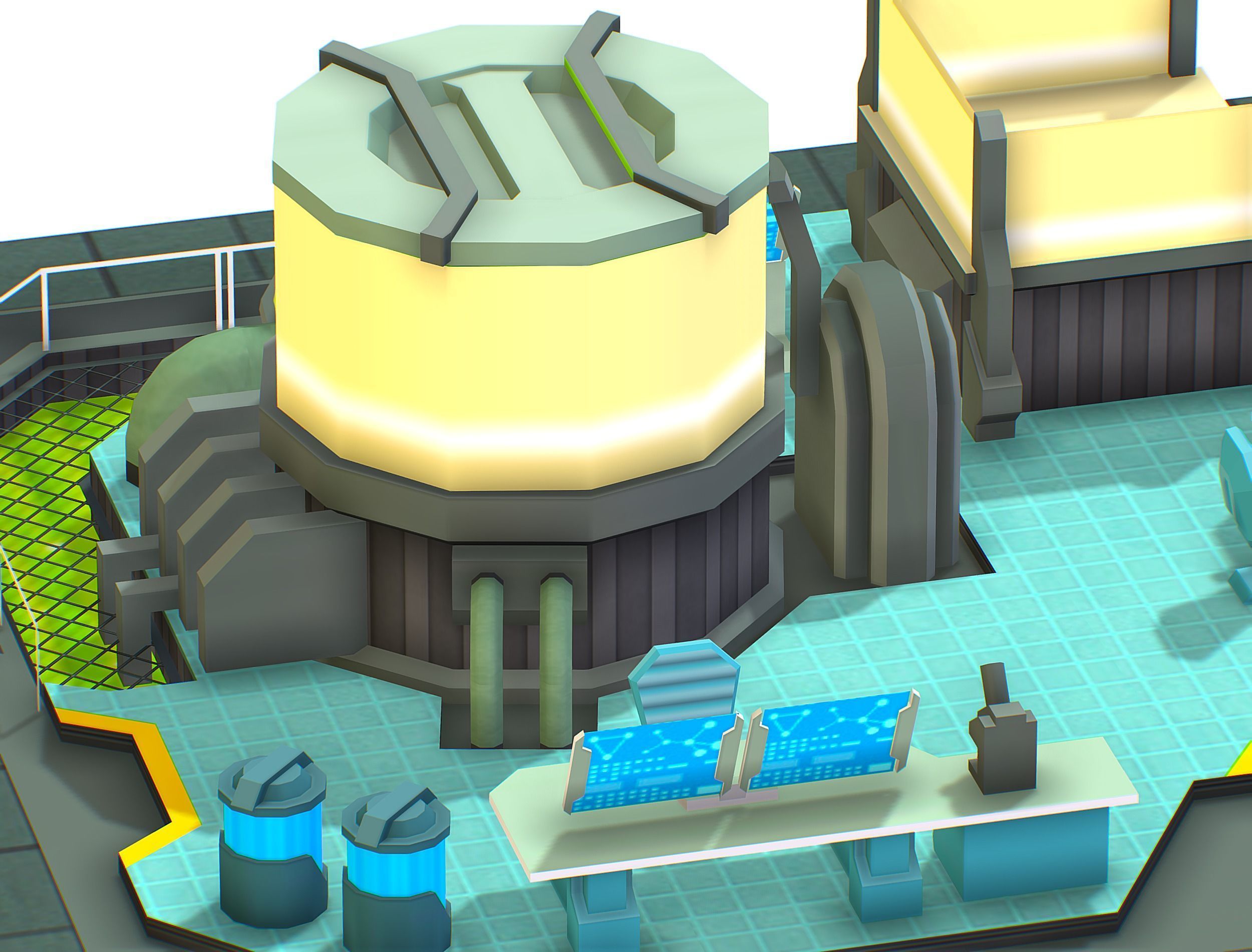 isometrical Underground Chemical Lab Room All  Low-poly 3D model_15