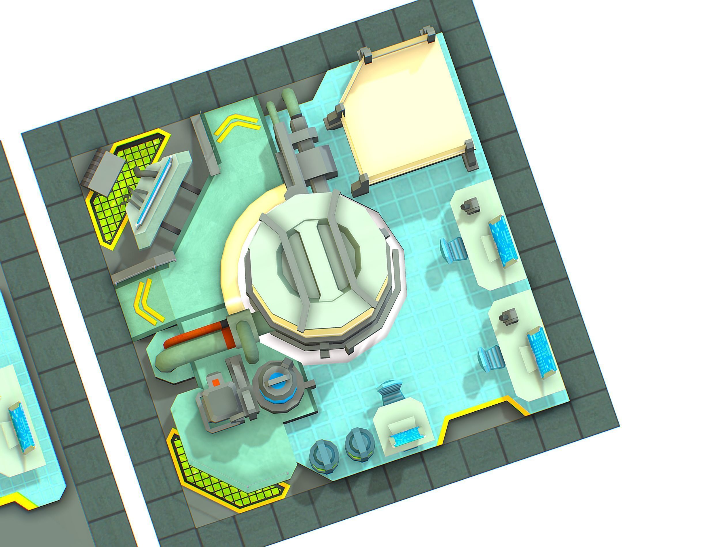 isometrical Underground Chemical Lab Room All  Low-poly 3D model_19