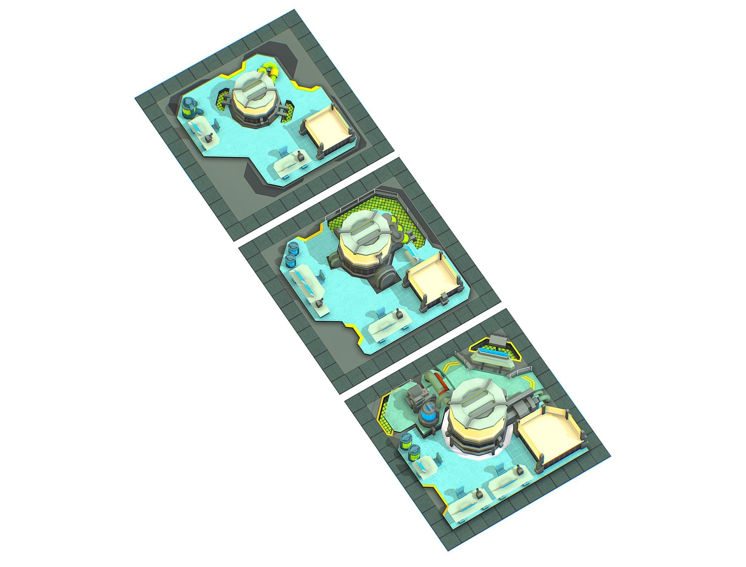 isometrical Underground Chemical Lab Room All  Low-poly 3D model_3