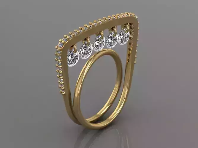 Ring 3D Print 3D print model 3D print model gold with diamonds 3D print model