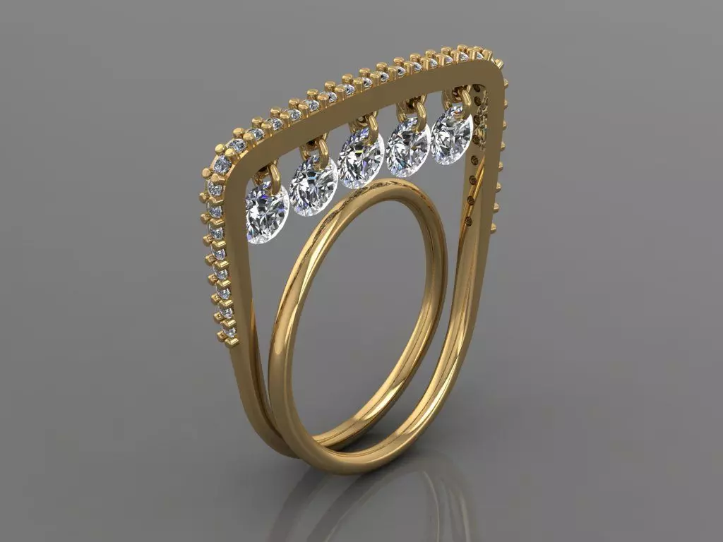 Ring 3D Print 3D print model 3D print model gold with diamonds 3D print model_0