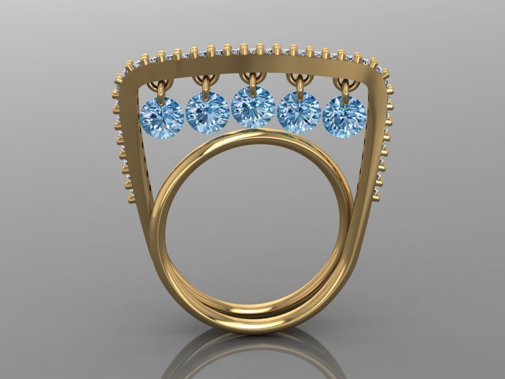 Ring 3D Print 3D print model 3D print model gold with diamonds 3D print model_1