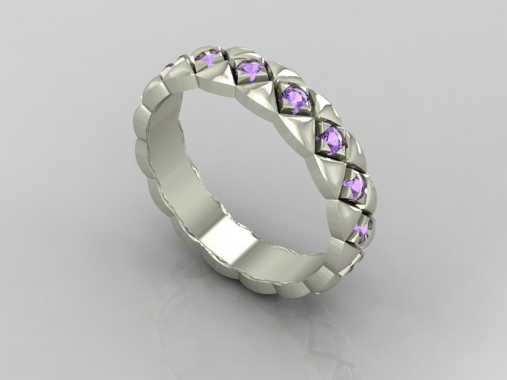 Ring 3D Print 3D print model 3D print model gold with diamonds 3D print model_3