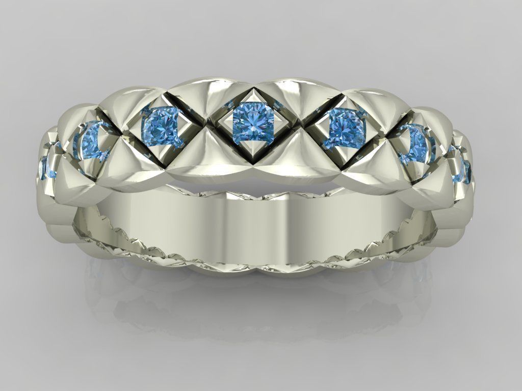 Ring 3D Print 3D print model 3D print model gold with diamonds 3D print model_4