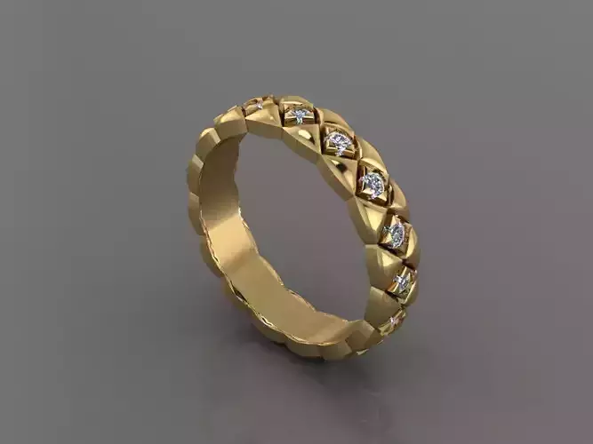 Ring 3D Print 3D print model 3D print model gold with diamonds