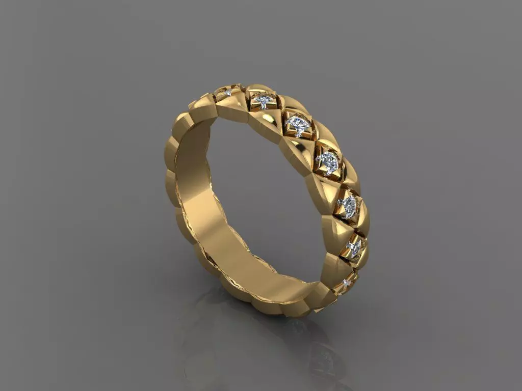 Ring 3D Print 3D print model 3D print model gold with diamonds 3D print model_0