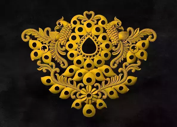 locket ornate gold design