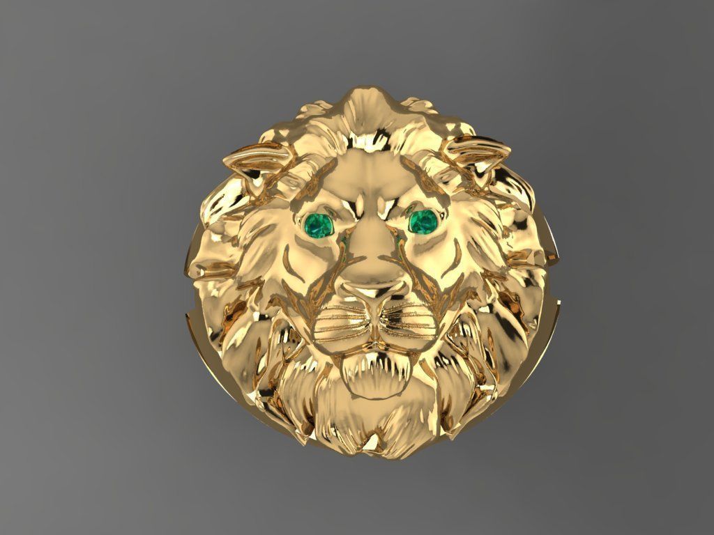 Ring 3D Print 3D print model 3D print model gold lion head 3D print model_1