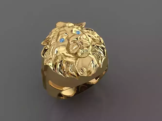 Ring 3D Print 3D print model 3D print model gold lion head