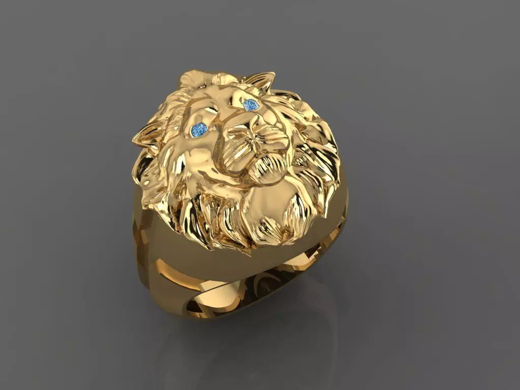 Ring 3D Print 3D print model 3D print model gold lion head 3D print model_0