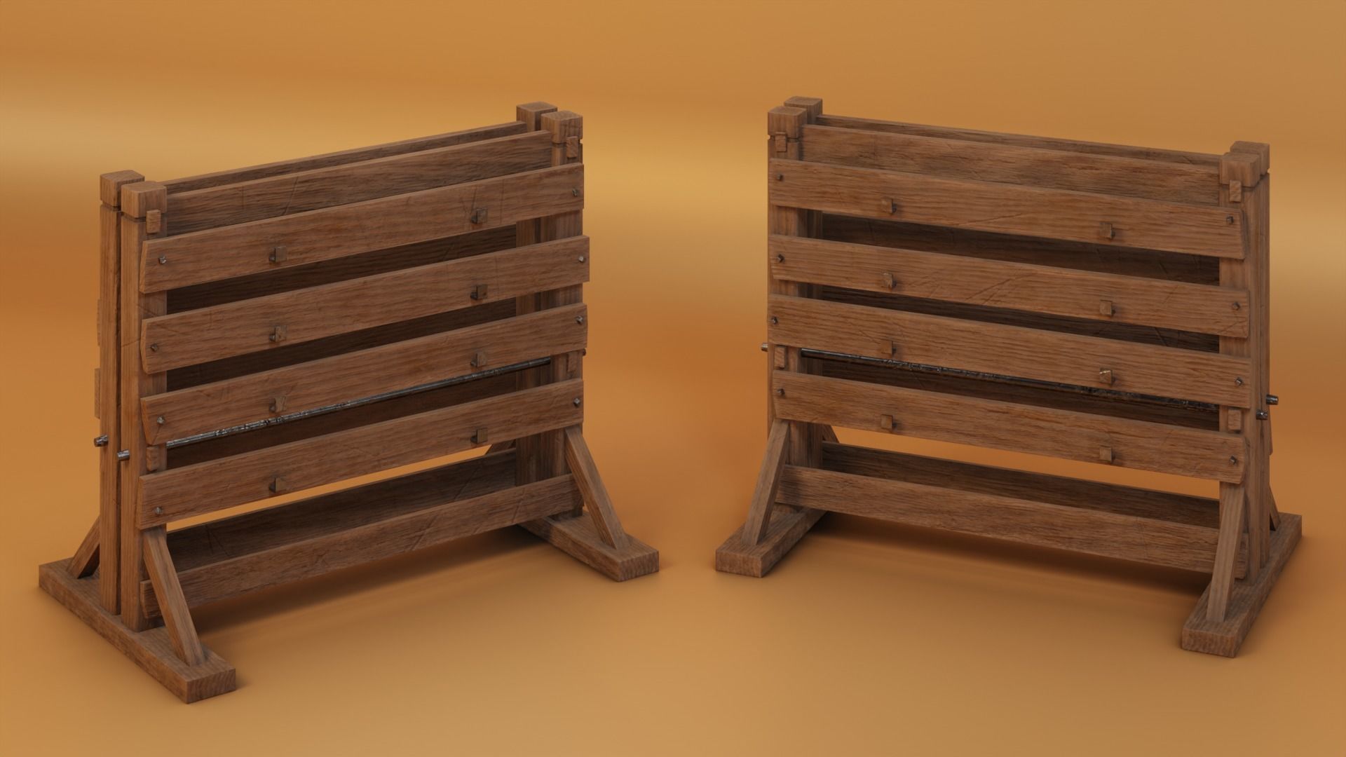Midieval Tool Rack Medieval Weapon Racks free VR / AR / low-poly 3D model | CGTrader