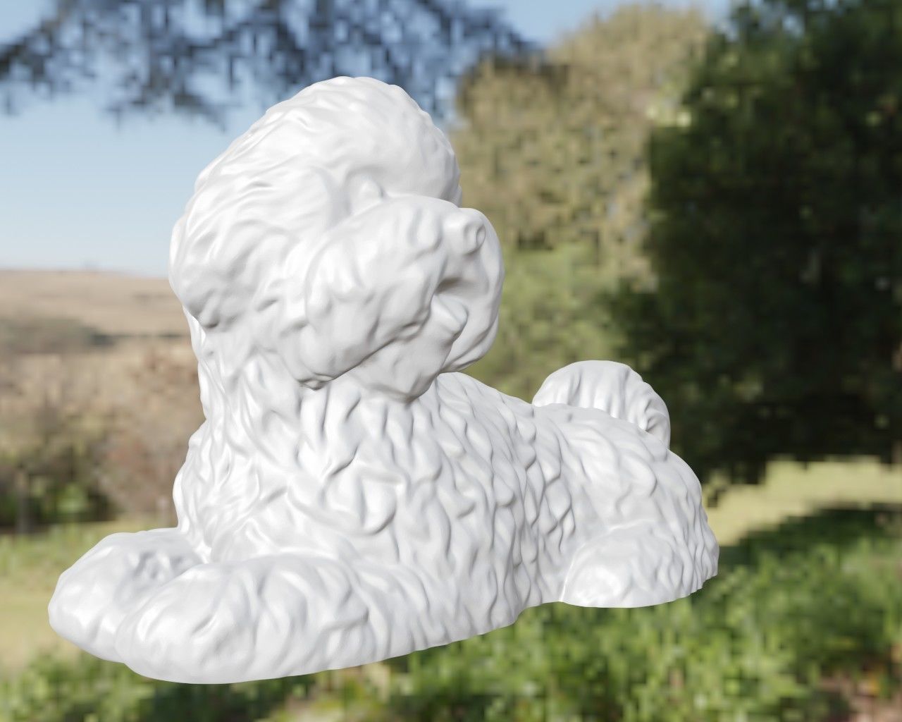 Chien Bichon 3D print model_2