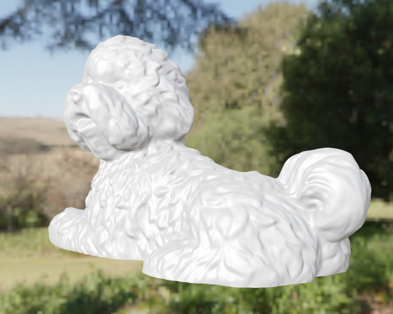 Chien Bichon 3D print model_1