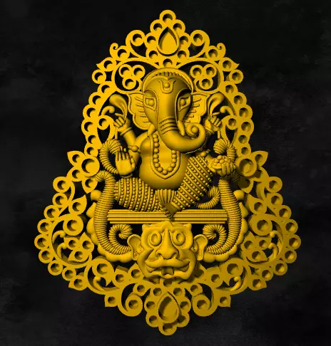 ganesh locket 3D print model_0