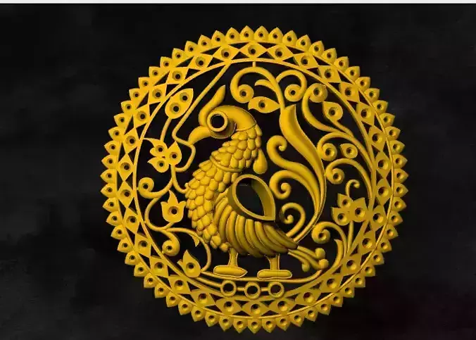 locket ornate gold bird