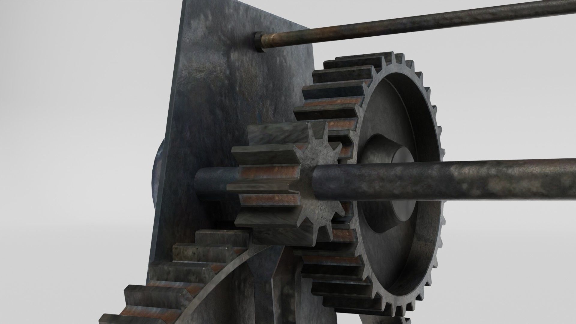 Rusty Beach Winch for Boats - Low-Poly - Game-Ready 3D model_2