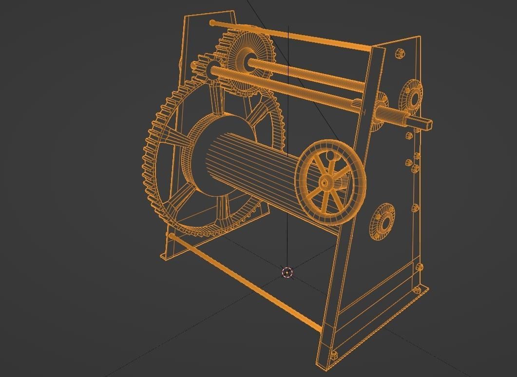 Rusty Beach Winch for Boats - Low-Poly - Game-Ready 3D model_8